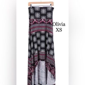 Black and Pink Patterned Women's Skirt